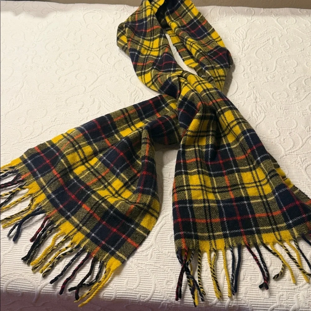 Magasin Yellow Plaid Wool Blend Mens Scarf.
